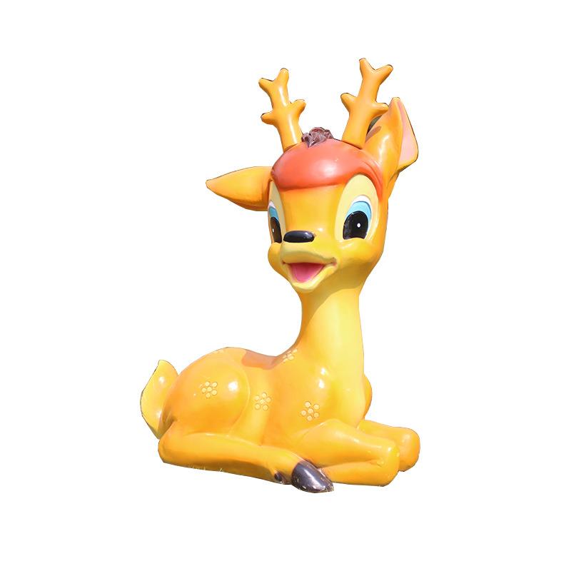 户外公园庭院草地卡通梅花鹿玻璃钢雕塑花园摆件售楼处幼儿园装饰
