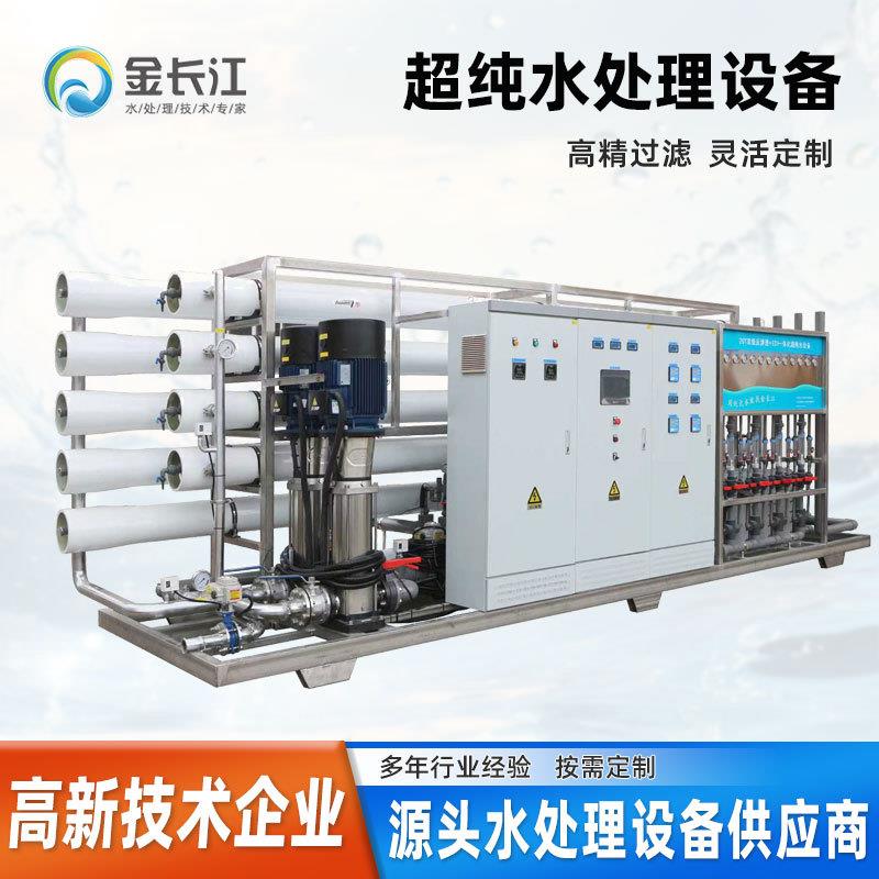 工厂直供20吨双级反渗透RO膜设备+EDI超纯水机器加输送系统高纯水