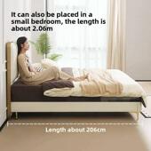 现代简约真皮床意式 轻奢超薄床头小户型双人床齐边软包收纳1米8