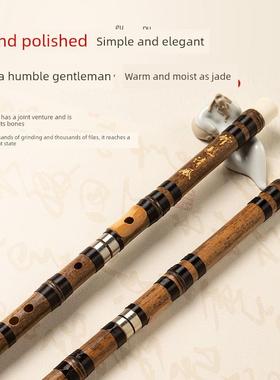 高档嘉喻灵音曾嘉咏嘉经紫竹笛子典加嘴款笛考级专业大师音灵敏通