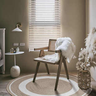 A524棉线卧室圆形地毯黄麻地毯儿童房草编地垫客厅沙发茶几圆形地