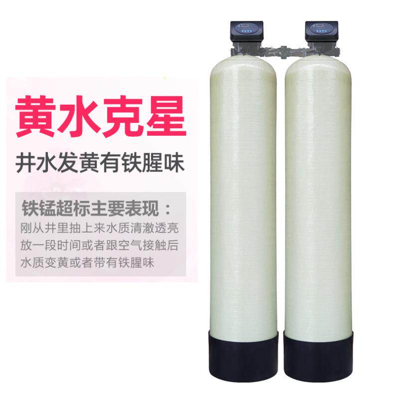 井水除铁锰过滤器农村家用地下水发黄泥沙净化水机锰砂水处理设备