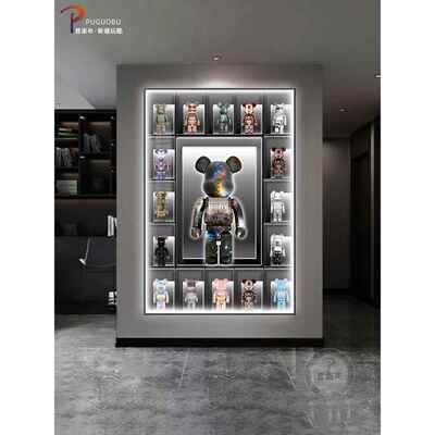 高级暴力熊玄关装饰画发光灯正对门壁画kaws客厅沙发背景墙落地画