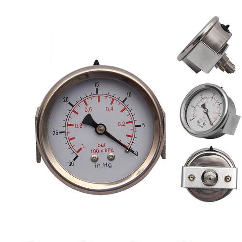 60mm轴向低2眼带U型夹压力表,带支架压力表U-CLAMP pressure gaug