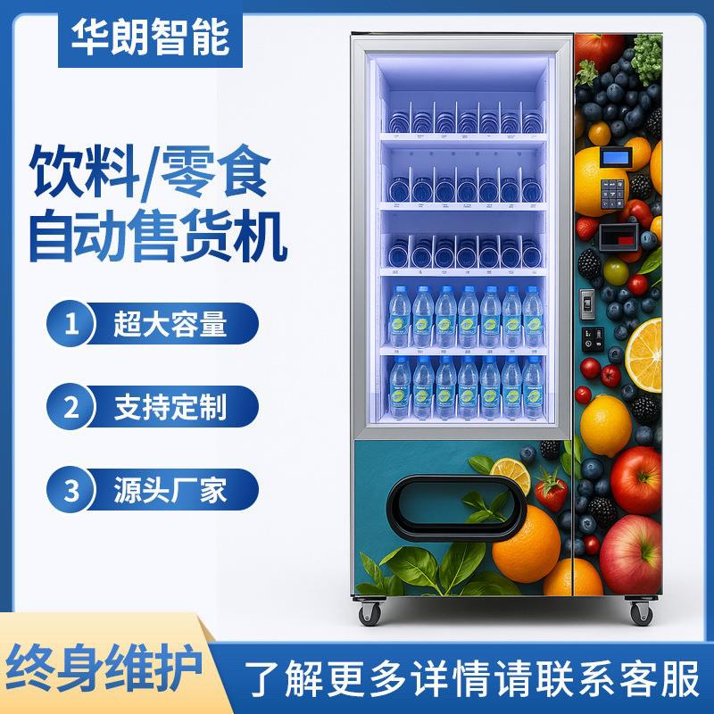 华朗智能冷链自助售货系统大容量制冷饮料零食贩卖机支持批量定制