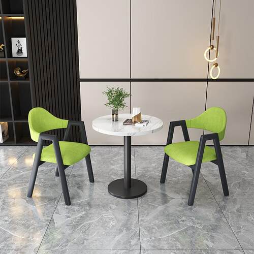 北欧洽谈桌简约现代休闲奶茶店办公室商务接待桌家用小户型小圆桌