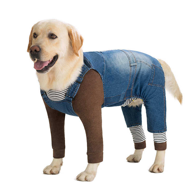衣服代发中狗电商四脚大宠物背带裤大型犬衣牛仔狗狗拉布拉多