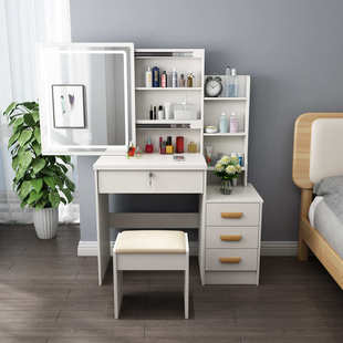 卧室镜子灯梳妆台桌化妆镜带工厂外贸板式化妆现代抽屉定制4推拉