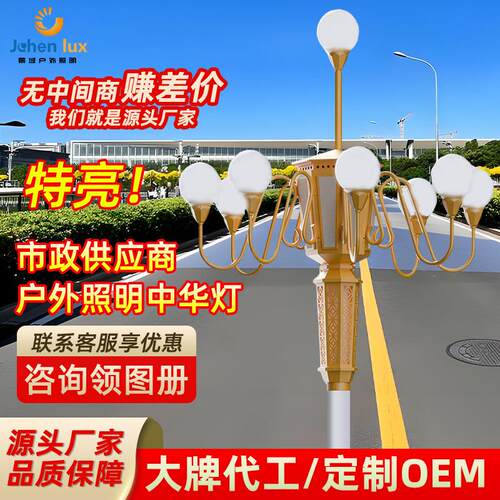 LED中华灯玉兰灯8米市政工程广场公园户外照明中华路灯LED景观灯