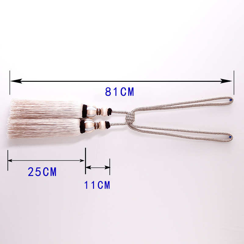 货源 高品质简约窗帘挂球涤纶丝流苏绑带绑绳双球绑带批发