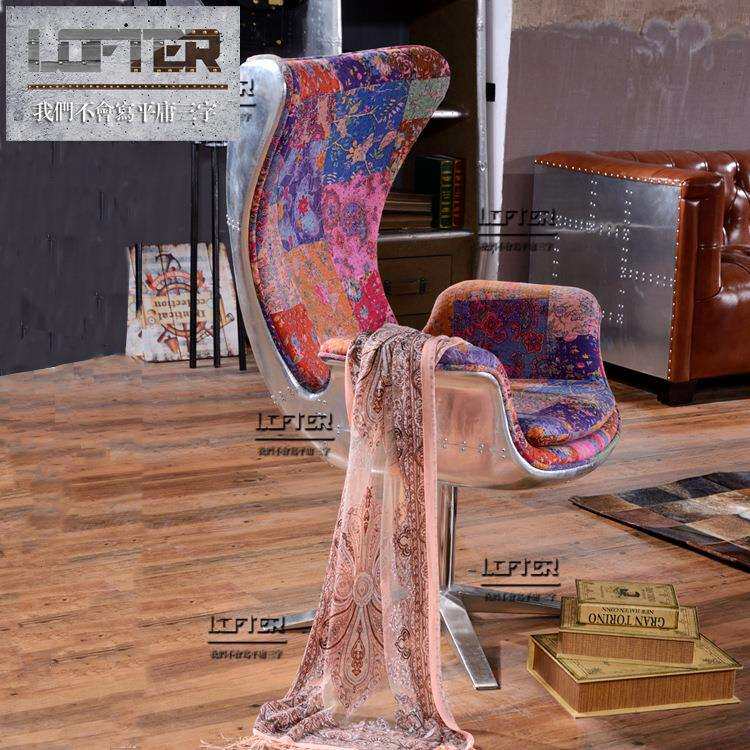 铝皮铆钉办公转椅LOFT工业风手工沙发椅做旧电脑转椅家具
