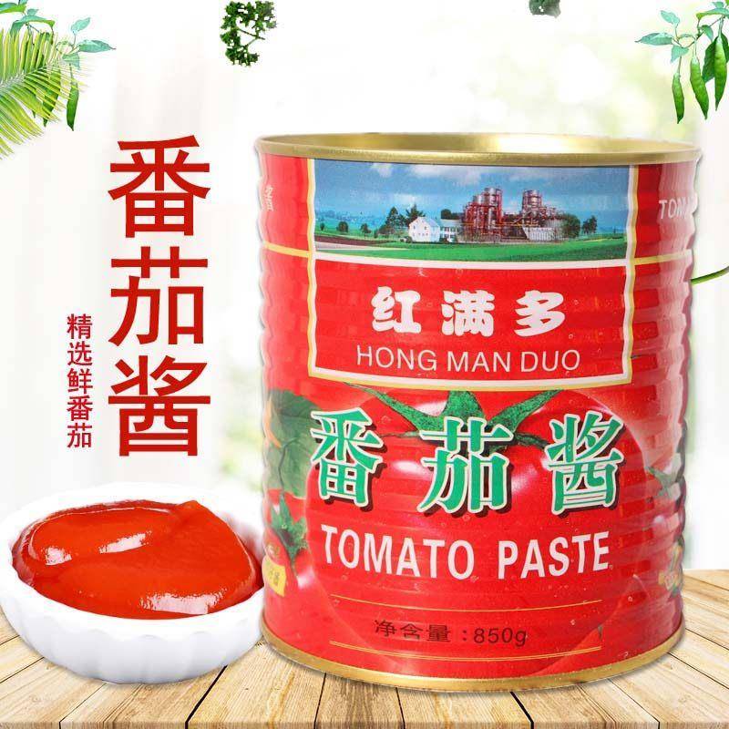 红满多番茄酱850g罐装炒菜蘸料调味品 家用餐饮直罐西红柿酱