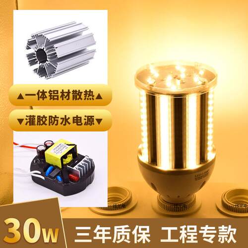 品质铝材LED玉米灯30w灯散热抗浪涌驱动玉兰灯庭院灯光源跨境热销
