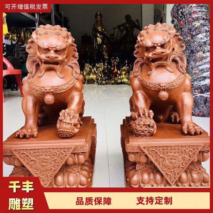 千丰制作一对大门口铸铜狮子大型铜狮子新中式纯铜