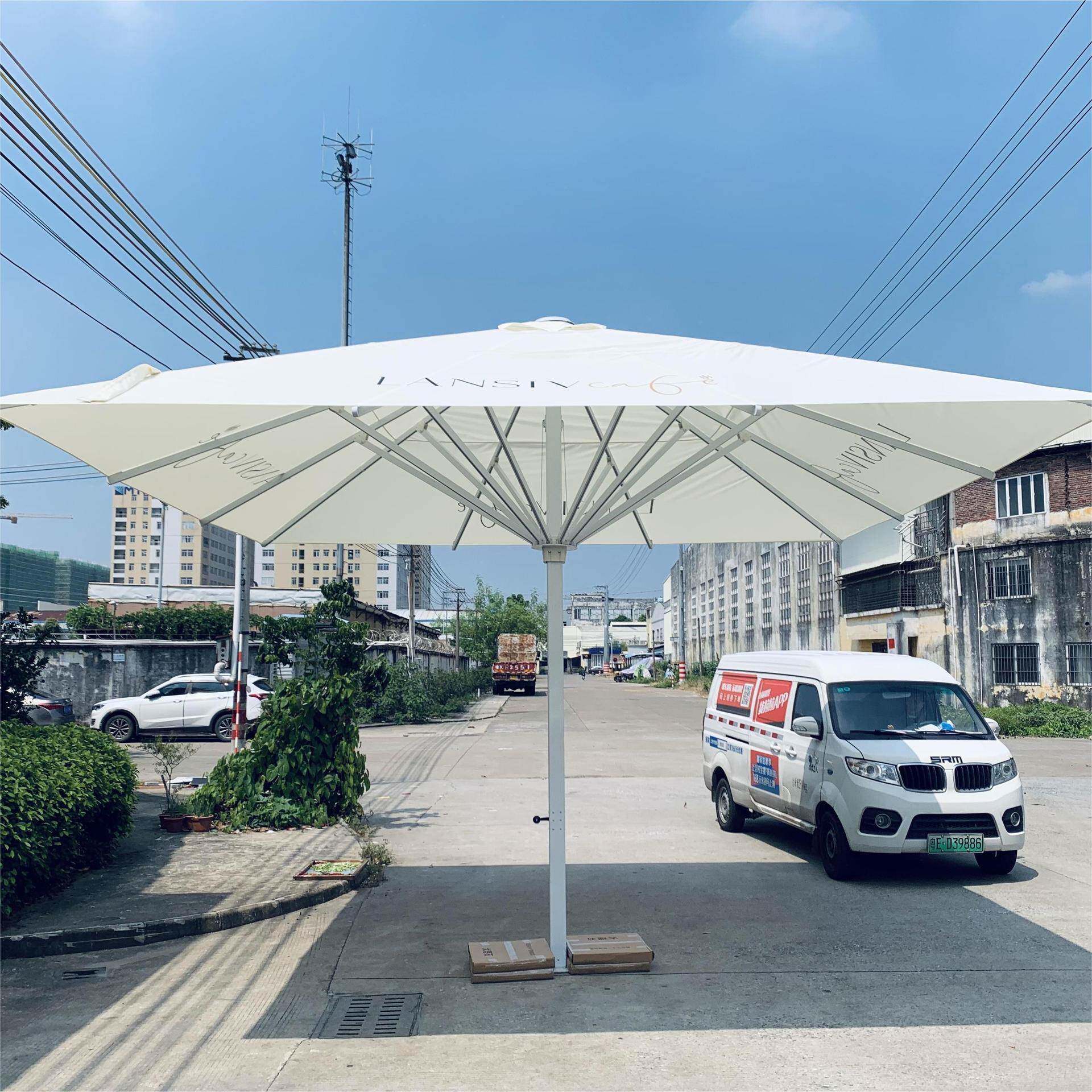 户外咖啡厅商业街户外方形大伞罗马风超大挡雨伞停车棚庭院遮阳伞
