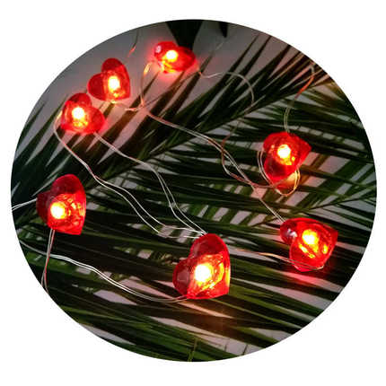 led铜线灯串爱心造型led铜线灯串 求婚表白户外防水装饰灯串