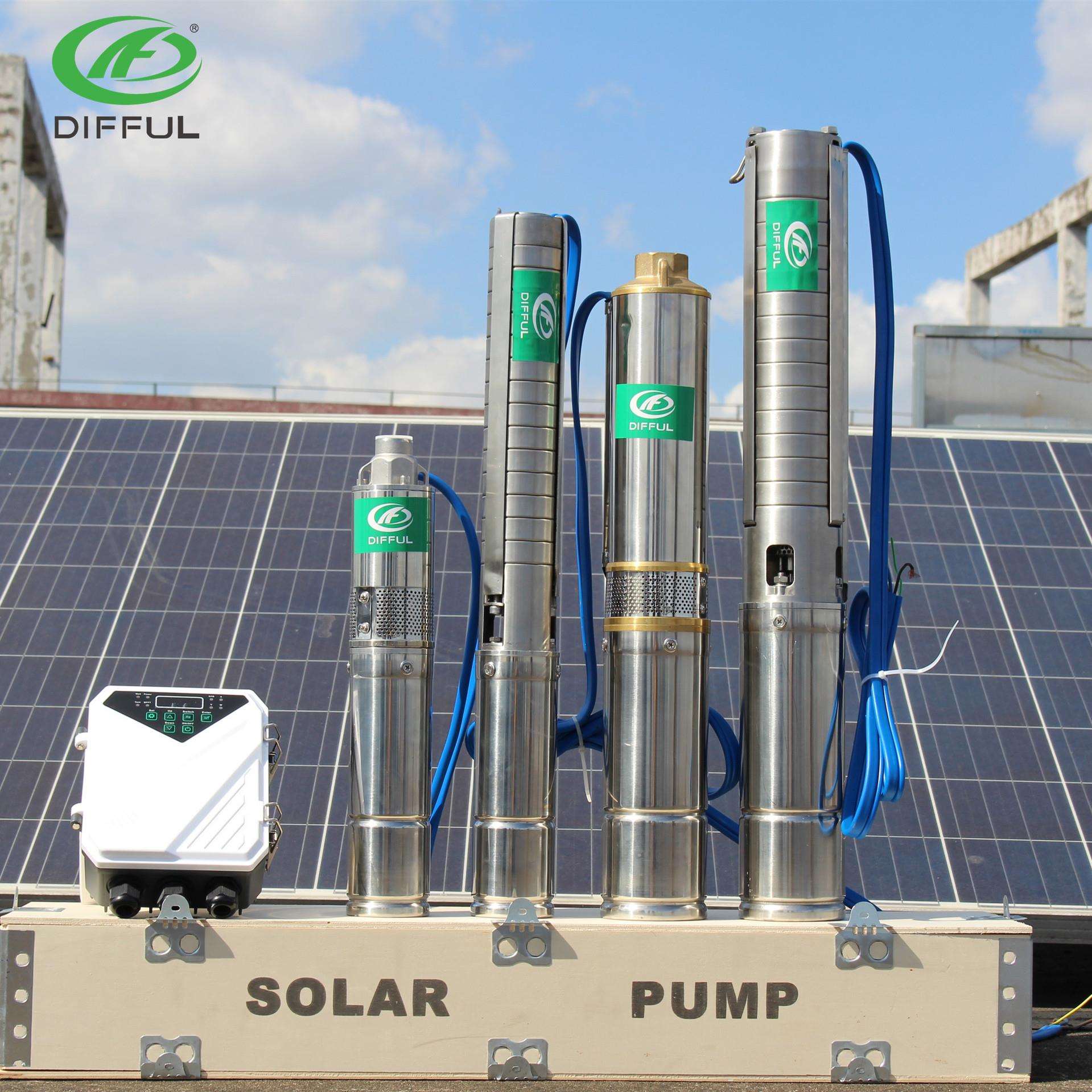 3寸直流永磁无刷太阳能光伏潜水泵家用solar pump太阳能水泵