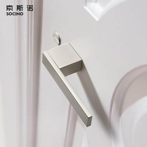 索斯门锁室内室静卧音房门锁北诺欧简银极色两件式锁家用磁吸静音