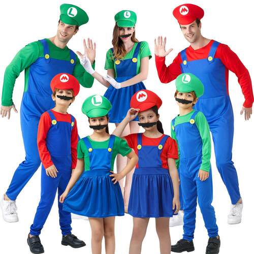 Halloween Adult Children Mario Super Mario Costume万圣节服饰