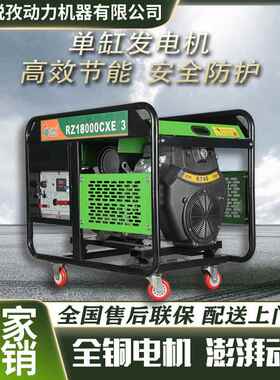 14KW汽油油发电机230V单相电手启动电启动汽油发电机组RZ18000CXE