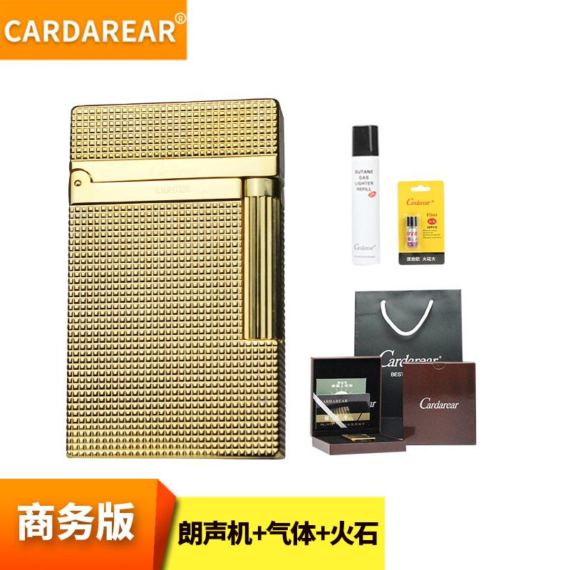 高档法卡奴丹朗打火机黄声铜钢音侧滑砂轮充气可刻字高档礼国品送
