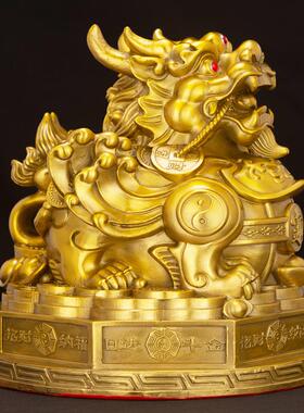 2026厂家纯黄铜貔貅风水摆件大号铜皮休招财聚财家居店铺开业礼品