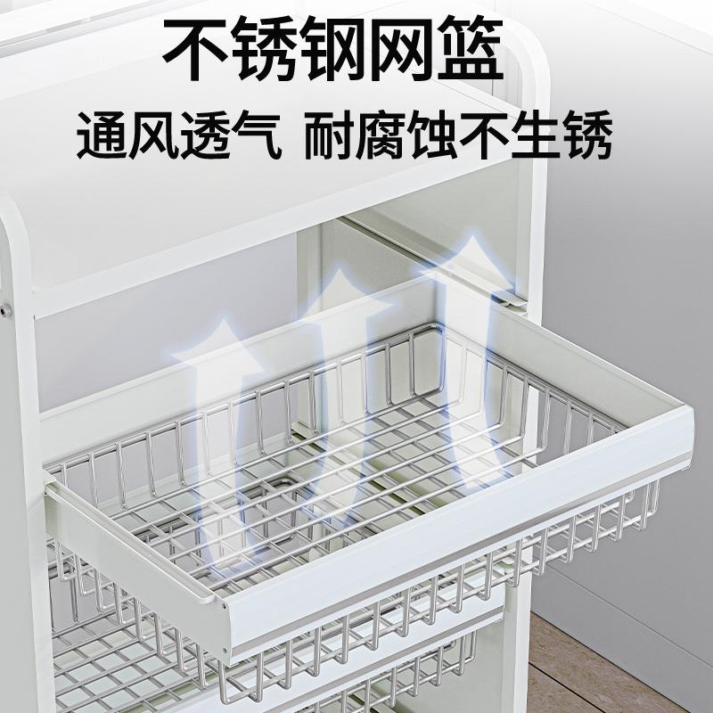 厨房多层蔬菜置物架落地抽屉式水果收纳小推车加厚不锈钢架子