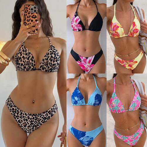Womens Sexy Solid Color Two-Piece Bikini Swimsuit Stylish