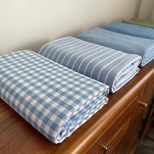 不跑的床单床纯棉老粗布加F5M71836厚夏天1米5单Y独床单麻布不起