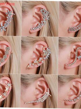 Bohemian NO Piercing Crystal Rhinestone Ear Cuff Wrap Stud C