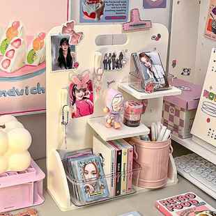 桌面洞洞板展示架书桌改造工位立式收纳神器架子宿舍隔板小置物架