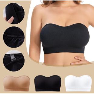Strapless Tube Top Bra for Women Non-Slip Padded Bandeau Bra