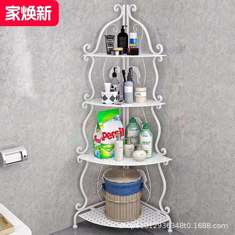 铁艺角架置物架落地卫生间卧室洗手间厨房收纳储物三角层架