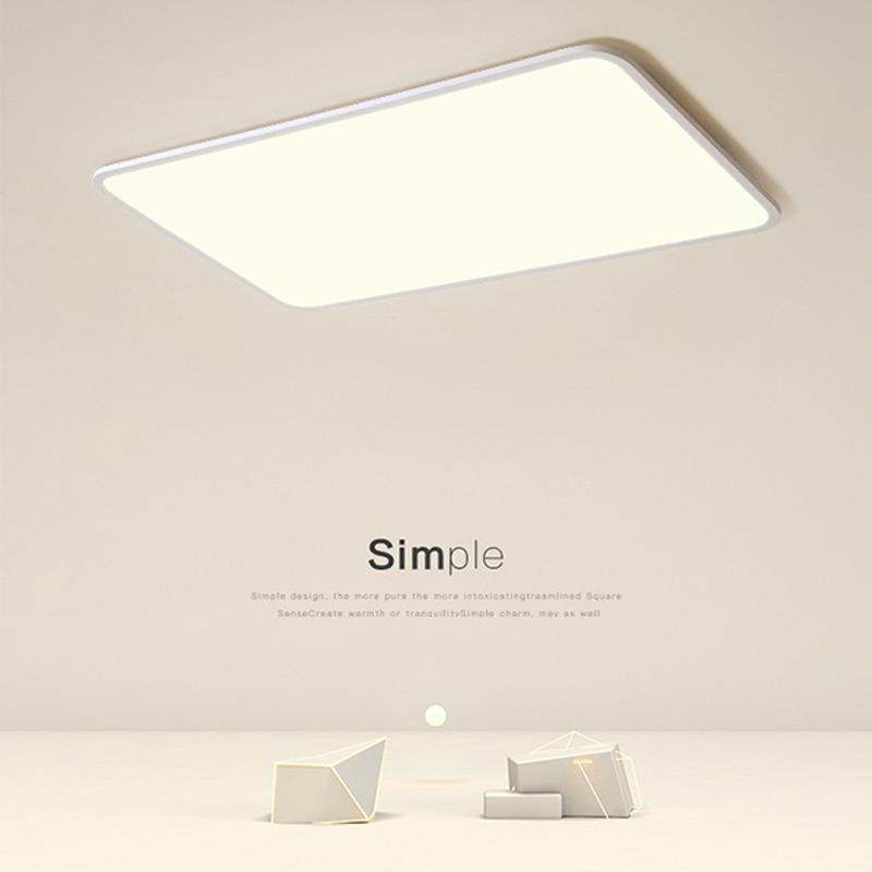 吸顶灯全光谱客厅灯现代简约大灯大厅主灯白色超薄长方形中山灯具