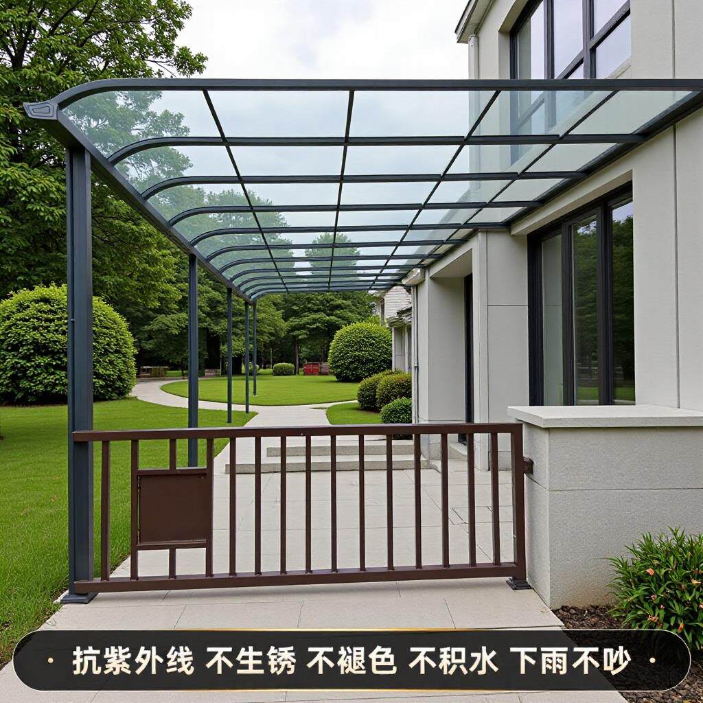 铝合金雨棚户外庭院家用别墅小区停车棚屋檐窗户阳台阳光棚遮阳棚