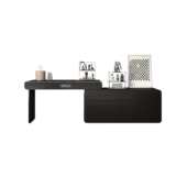 Tal奶油风梳妆台黑色化妆台斗柜一体梳妆台化妆镜卧室梳妆台梳妆