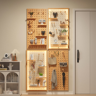 定制亚克力洞洞板墙上置物架玄关挂板装饰隔板置物架收纳架展示架