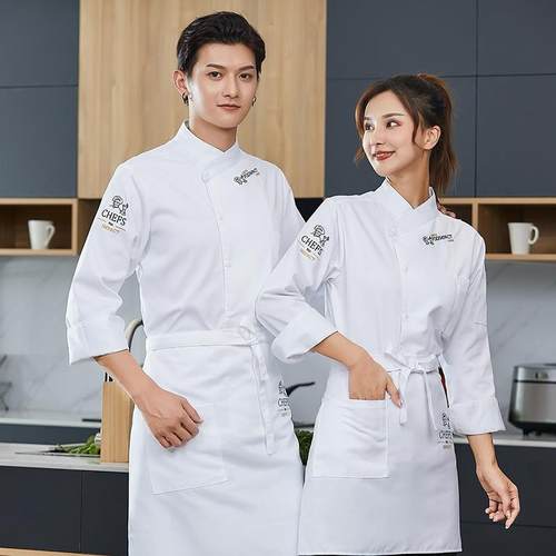 高档烘厨服女餐厅焙蛋糕店面包工作服师袖冰丝酒店食堂饭长店厨房