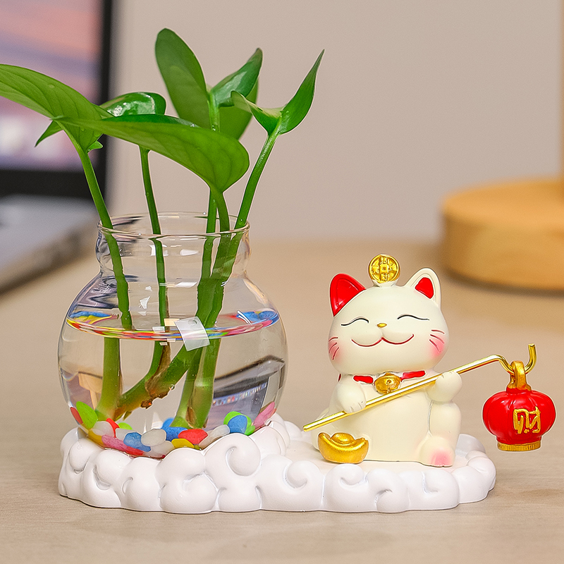 可爱招财猫摆件家居客厅装饰品创意乔迁开业礼品办公室桌面小摆设