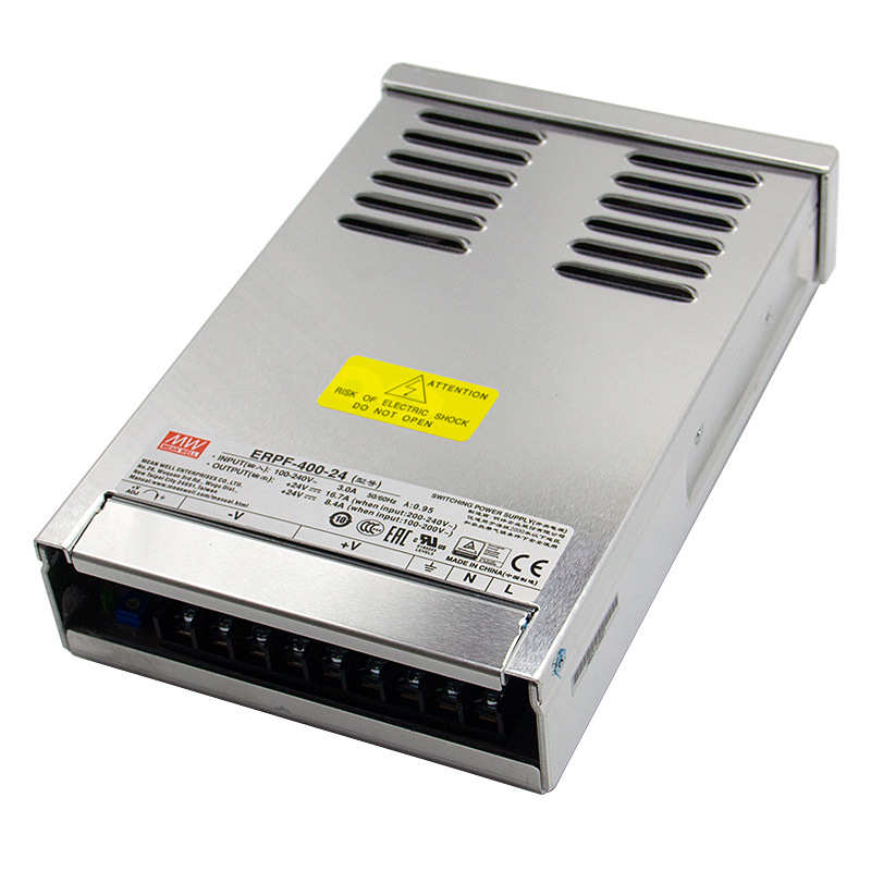 台湾明纬ERPF-400-24防雨水开关电源直流稳压24V16.7A可调LED驱动