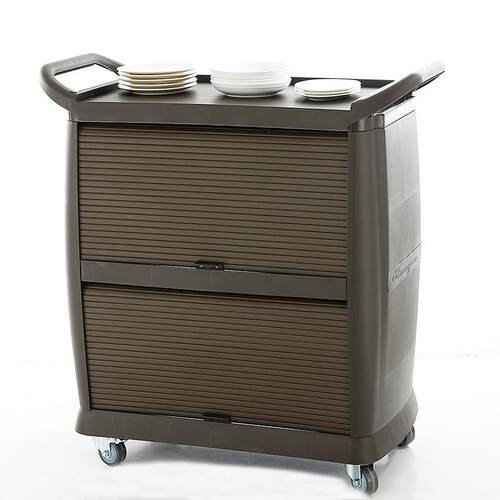 供应双剑牌带门帘双层多功能服务推车酒店餐厅收餐车清洁车