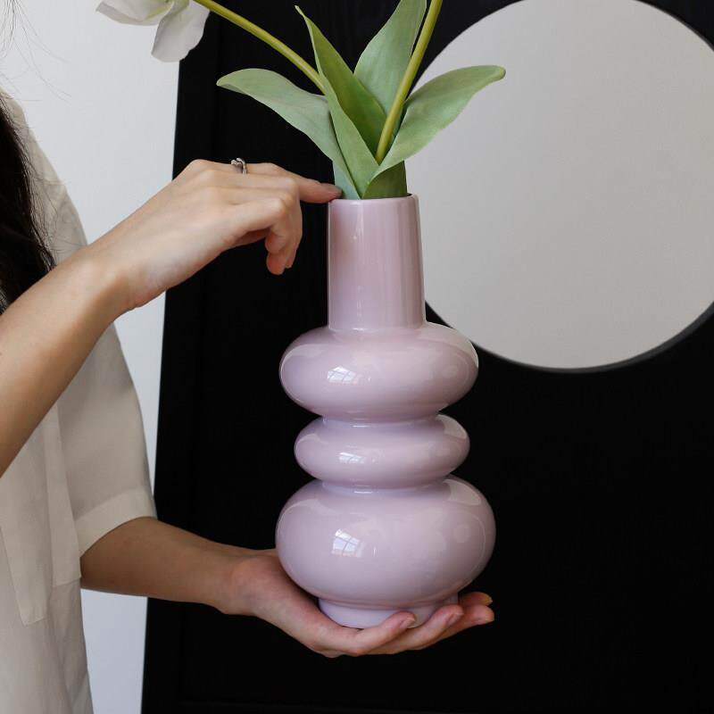 ladylike 法式覆古陶瓷花瓶高级感异形水培器皿 鲜花插花客厅摆件