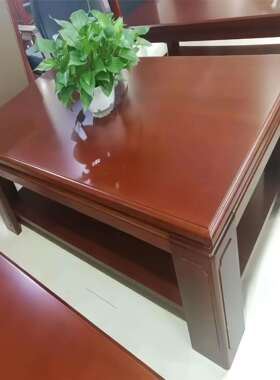 油漆贴木皮办公家具中式办公茶几 办公室会客茶几 沙发配套茶几