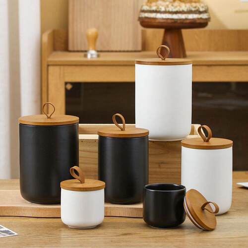 Ceramic sealed cans Nordic storage coffee cans Sugar cans