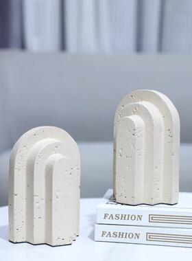 轻奢创意仿洞树脂档装饰石书艺靠术摆2184件书柜电视柜软装书家居