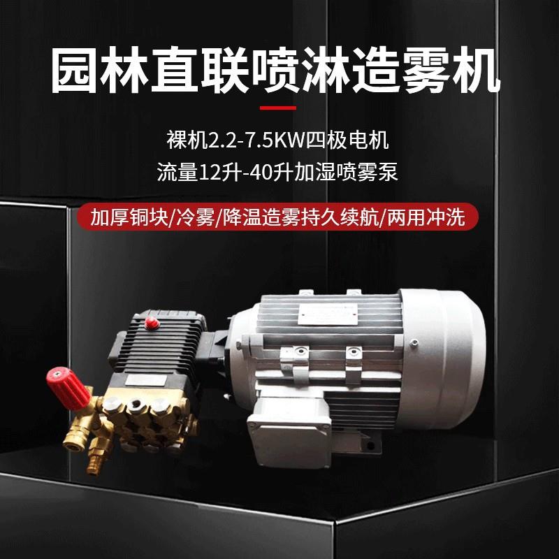 洗车机直联加泵头降温柱塞泵陶瓷加湿商用喷淋高压泵造雾打药机