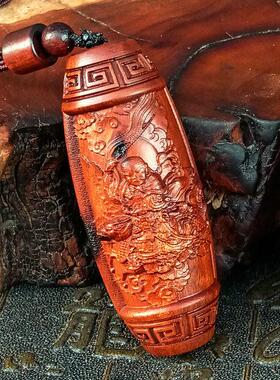 雷焦枣木九天应元天珠吊坠工艺品新品精雕摆件手把件枣木