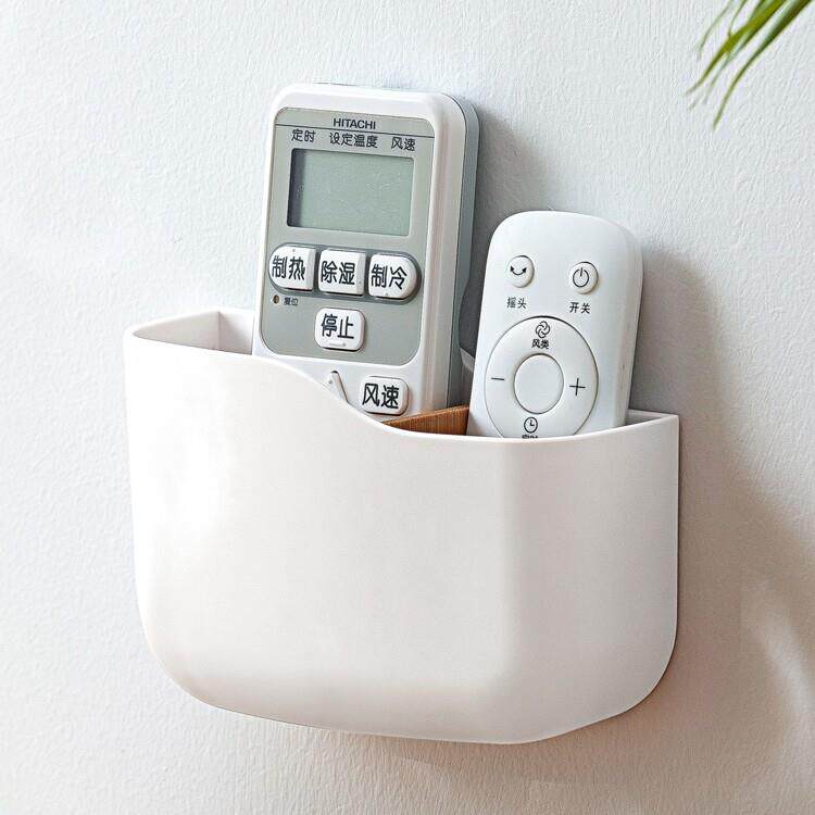 客厅创意电视空调遥控器壁挂收纳盒北欧风格手机免打孔置物架挂架