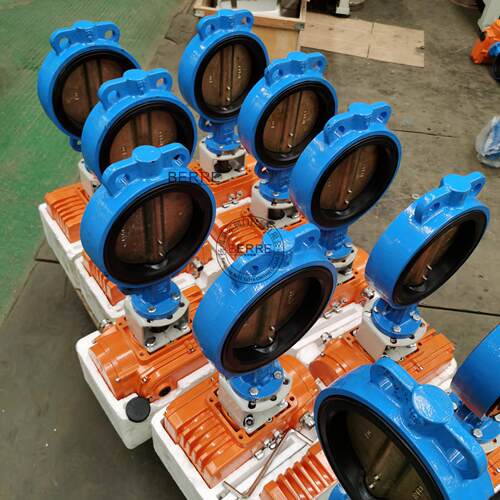 供应电动对夹蝶阀_D971XD-10QDN200厂家球墨铸铁对夹蝶式