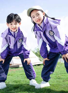 女装幼儿园园服秋冬冲锋衣三件套秋季运动服一年级班服小学生校服